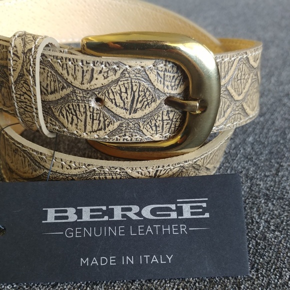 Berge Accessories - Berge | tooled genuine Italian leather belt small